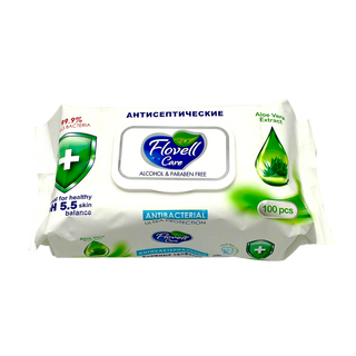 Салфетки влажн Flovell Premium Алое 100шт