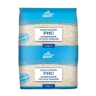 Крупа 1 кг Розумний вибір рис круглозернистий шлiфований