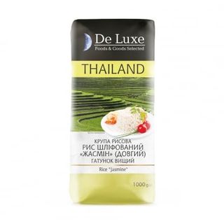 Крупа 1 кг De Luxe Foods & Goods Selected рис довгозернистий Жасмін
