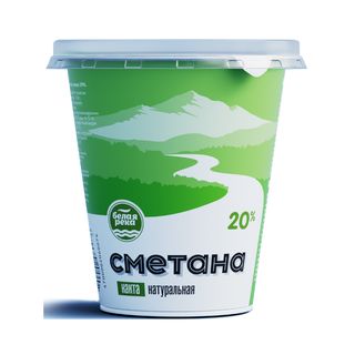 СМЕТАНА БЕЛАЯ РЕКА 20% П/СТАКАН 300ГР