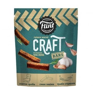 Грінки житньо-пшеничні 100 г Flint Craft Grenki зі смаком Часник м/уп