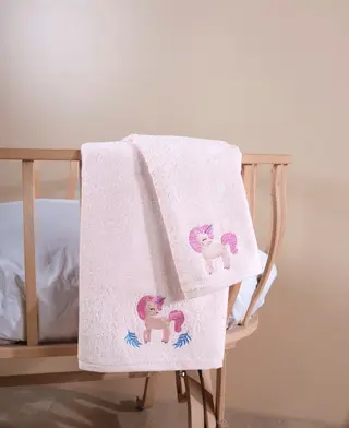 პირსახოცი - BABY BAMBOO TOWEL PONY SOFT PINK 70X130