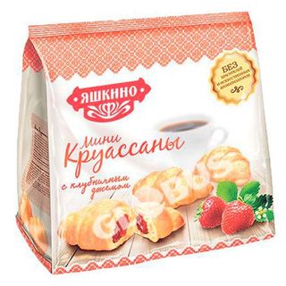 Круассаны Яшкино клубника 180гр- 6316