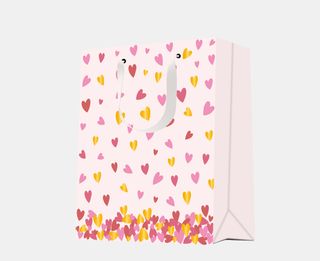 სასაჩუქრე ჩანთა/Love Confession Collection Falling Hearts Gold-Stamping Vertical Medium Gift Bag (18*23*10cm)
