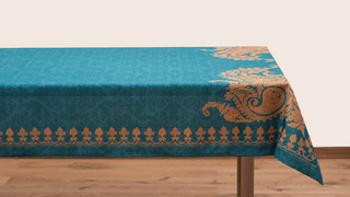 სუფრა - ბაგრატიონი 140x140სმ პოლიესტერი ფირუზისფერი