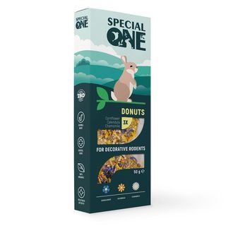 Пончики SPECIAL ONE Волошка, календула, ромашка для гризунів, 50 г