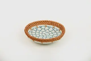 თეფში - DASIA CERAMIC / RATTAN CAKE PLATE 15R BLUE / WHITE