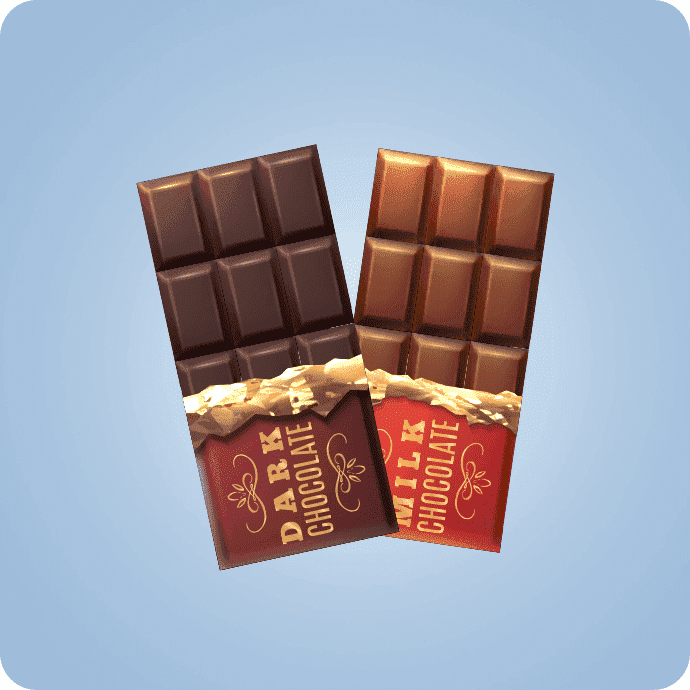 შოკოლადის ფილა და ნაკრები