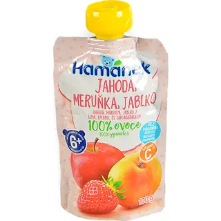 Пюре Hamanek 100г яблуко полуниця абрикос пауч