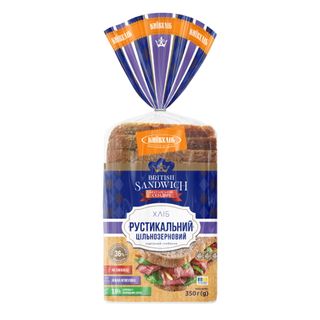 Хліб Київхліб Рустикальний нарізний цільнозерновий 350г