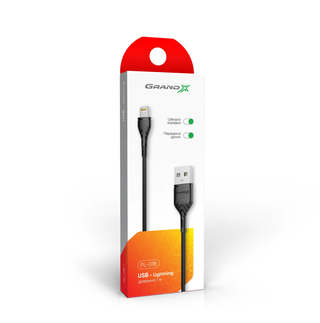 Кабель Grand-X USB-Lightning  PL01B