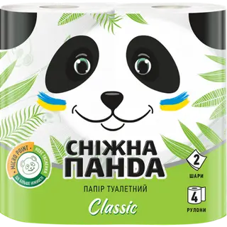 Папір туалетний Сніжна Панда Класік 2шар 4шт