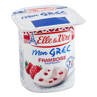 Десерт молочний Elle&Vire грецький малина 7,5% стакан 125г