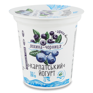 Йогурт «Галичина» лохина-чорниця 2,2% стакан 260г