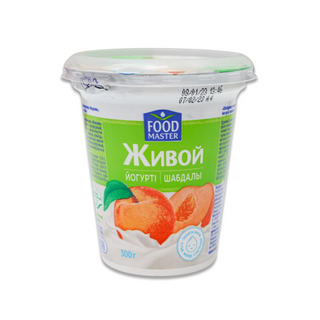 Живой йогурт FoodMaster Персик 1,5%, 300гр