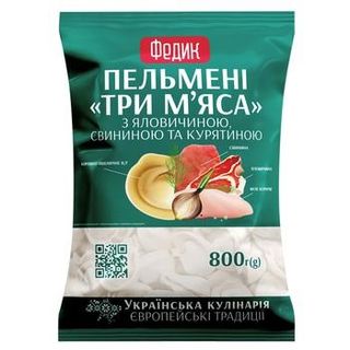 Н/ф фас. ФЕДИК Пельмені Три мяса з ялов., свин. та курят. / 800г