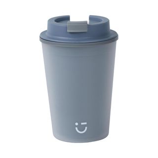 პლასტმასის ჭიქა/Light Enjoy Double-Wall Coffee Plastic Mug 420mL(Gray)