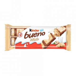 Вафлі 39г Kinder Bueno White з молочно-горіховою начинкою покриті білим шоколадом