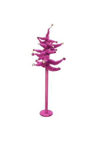 676516 ნაძვის ხე ვარდისფერი წიწვებით და სადგამით, 130X40სმ