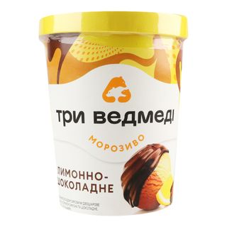 Морозиво Три Ведмеді 500г двошарове лимон шоколад