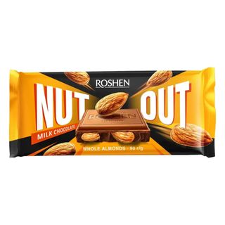 Шоколад Roshen Nut молочний з цілим мигдалем  90г