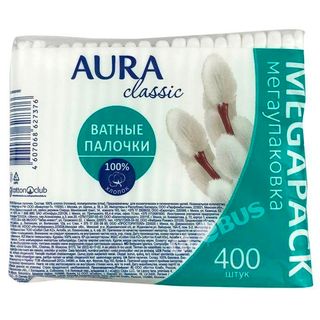 Aura Classic Ватные Палочки, 400 Шт