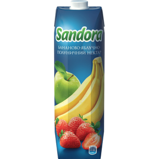 Бананово-яблучно-полуничний нектар Sandora з м'якоттю стерилізований 0.95л