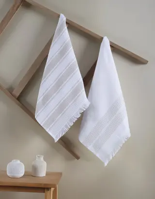 ჩაის ტილო - MISSI JACQUARD KITCHEN TOWEL SET OF 2 BEIGE 50x70