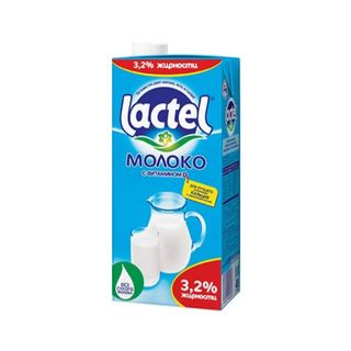 Lactel, Молоко Lactel 1Л Ультрапастеризованное 3,2% Тва, шт, ШК: 4870055002696