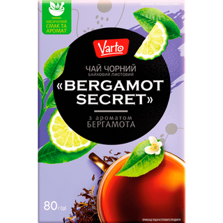Чай Varto чорний байховий листовий з ароматом бергамота 80 г