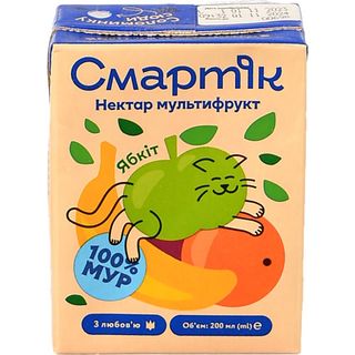 Нектар Смартік 210мл мультифрукт з м"якоттю та цукром