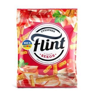 Сухарики Flint пшенично-житні зі смаком бекону 70г