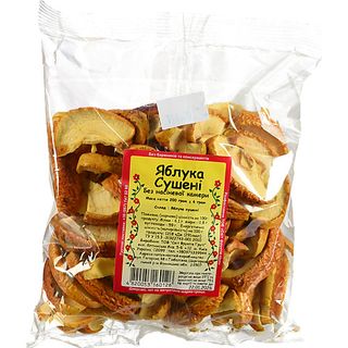 Яблука різані Світ Фруктів 200г сушені без насіневої камерифас.