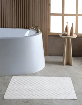 ფარდაგი - CHECKER COTTON BATHMAT ECRU 50X80