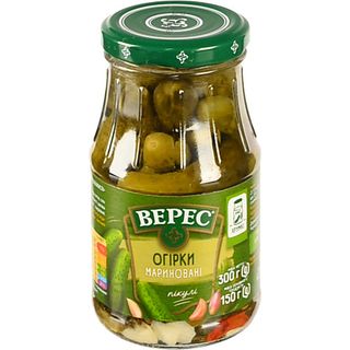 Огірки Верес 300г маринованi с.б