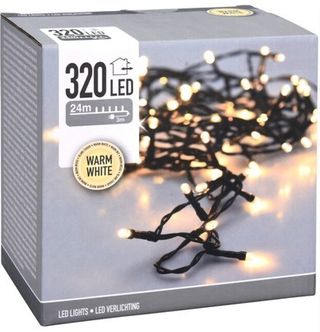 განათება 320LED თბილი, მწვანე კაბელი, Indoor/outdoor