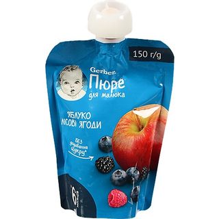 Пюре Гербер 150г яблуко лісові ягоди пауч