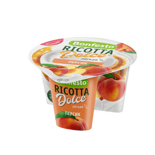 Сыр мягкий Рикотта 40% Персик (Bonfesto), 125 гр.
