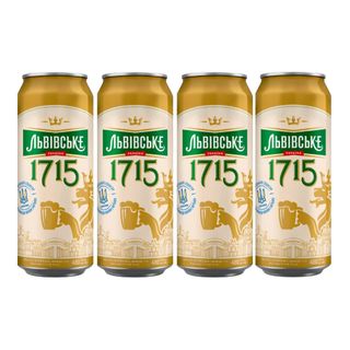Пиво Львівське 1715 4.7% ж/б 0.5л х4