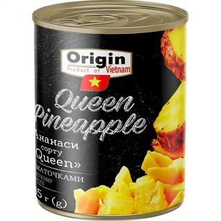 Ананаси Origin сорту Queen шматочками в легкому сиропі 565 г
