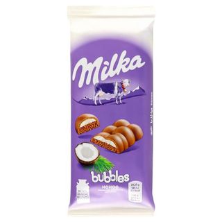 Шоколад Milka bubbles пористий з кокосом 97г
