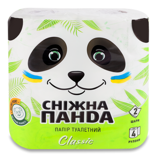Папір туалетний «Сніжна панда» «Класік» 4шт