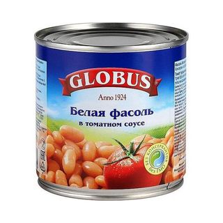 Globus, Фасоль Globus 425Гр Белая В Томатном Соусе, шт, ШК: 5998304144559