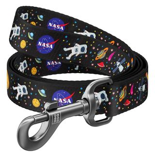 Повідець Collar WAUDOG Nylon нейлон з малюнком NASA чорний 15мм/122см