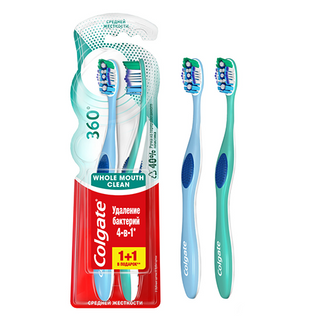 ქოლგეითი - კბ/ჯაგრისი 360 1+1 საშუალო 7347 Colgate - Toothbrush 360 1+1 7347