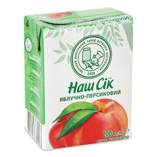 Сік НАШ СІК яблучно-персиковий / 0,2л