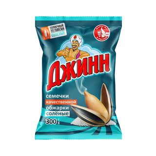 Джинн, Семечки Джинн 300Гр Солнечный Великан С Солью, шт, ШК: 4630007401379