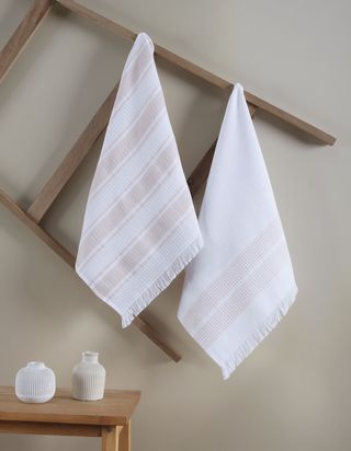ჩაის ტილო - MISSI JACQUARD KITCHEN TOWEL SET OF 2 BLUSH 50x70