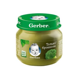 Gerber Пюре, Пюре Gerber 80Гр С Брокколи, шт, ШК: 5900452078433