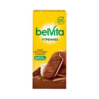 Печенье Belvita Сэндвич Витаминизированное Утреннее Какао С Йогуртовой Начинкой 253 Г